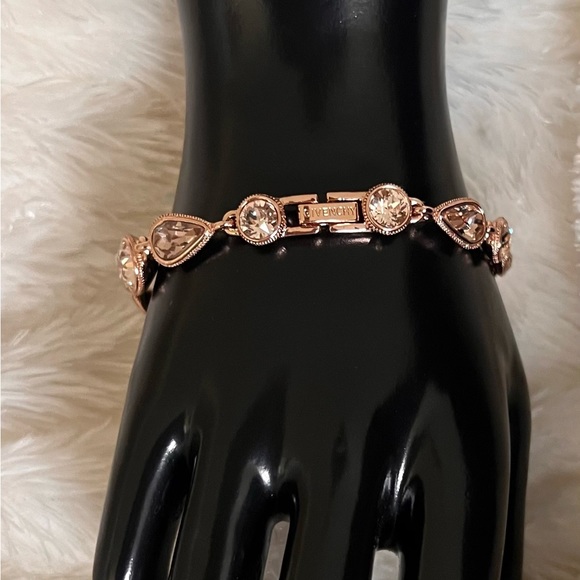 Elegant Givenchy Rose Gold 2-Toned Crystal Bracelet - Picture 1 of 9